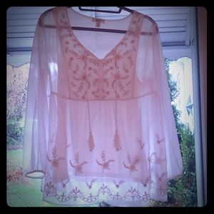 White PEASANT Top by Style and Co. Summer w/ Tank